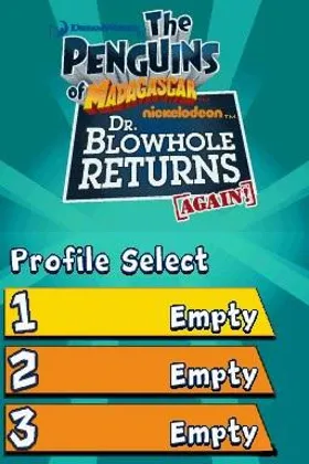 Penguins of Madagascar, The - Dr. Blowhole Returns Again! (USA) (En,Fr) (NDSi Enhanced) screen shot title